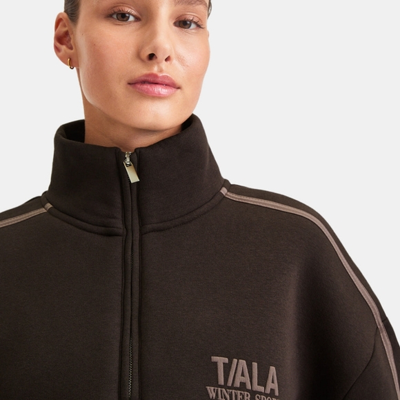 TALA Winter Sports Oversized Quarter Zip Sweatshirt - Americano (Size Medium) - Picture 1 of 3